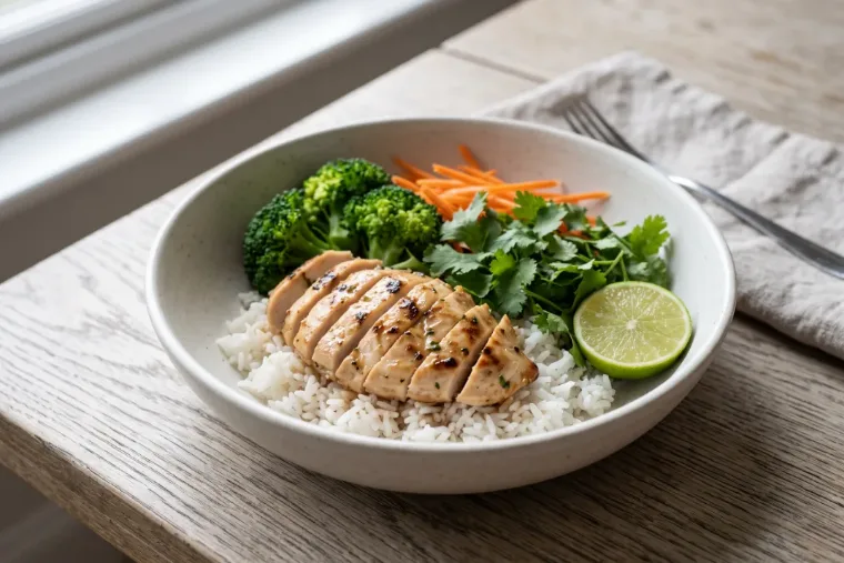 Hähnchen-Bowl mit Reis